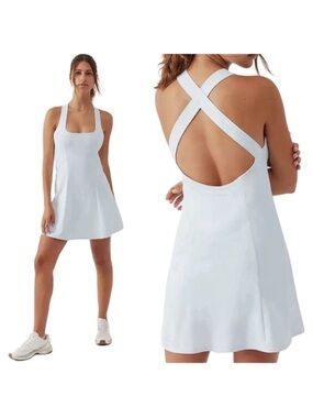 Outdoor Voices Cross Back Dress Womens XS Athletic Skort Light Pale Baby Blue B6